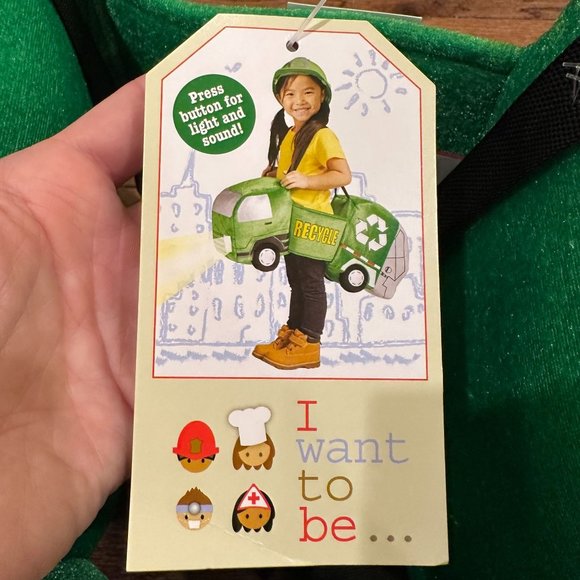 *Same Day Ship* Last One*NWT Recycle Truck Worker Green Halloween Costume Age3-7 - Picture 7 of 7